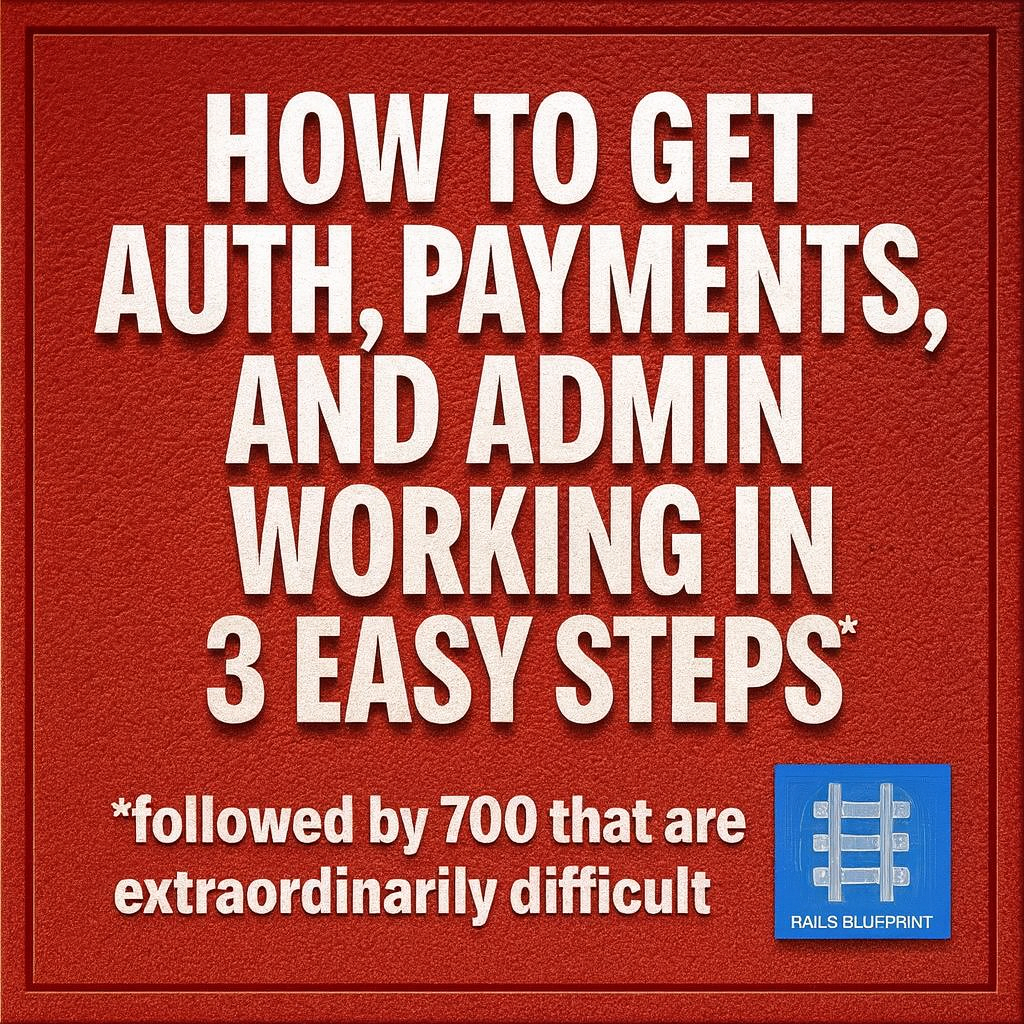 How to get auth, payments, and admin working in 3 easy steps* *followed by 700 that are extraordinarily difficult