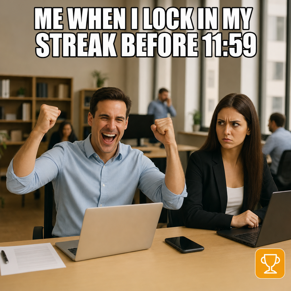 Me when I lock in my streak before 11:59