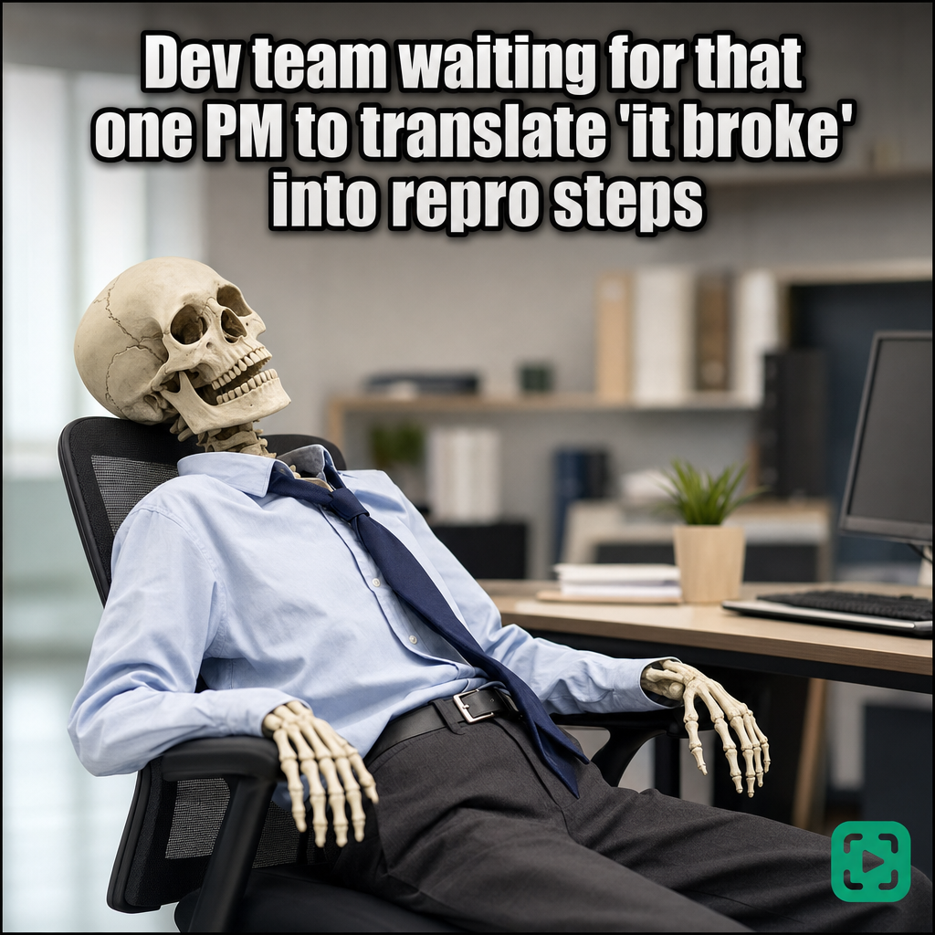 Dev team waiting for that one PM to translate 'it broke' into repro steps