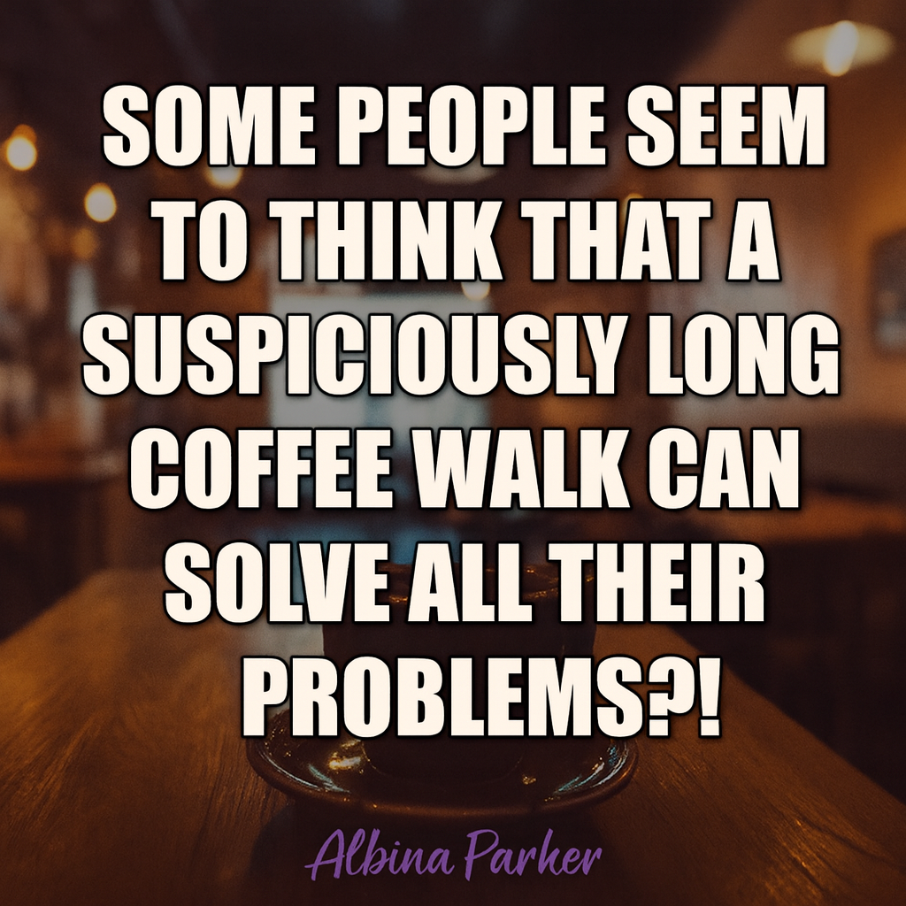 Some people seem to think that a suspiciously long coffee walk can solve all their problems?! Those people are correct.