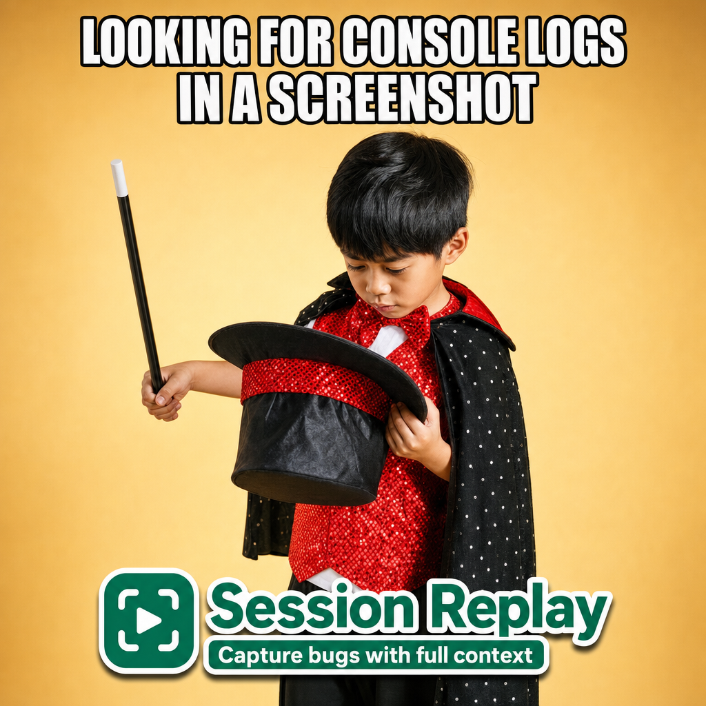 Looking for console logs in a screenshot