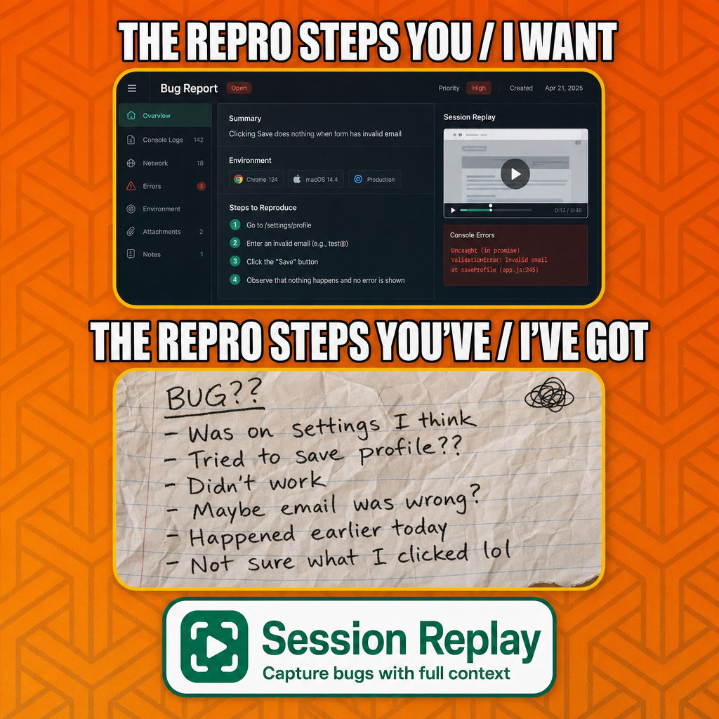 The repro steps you / I want
The repro steps you've / I've got