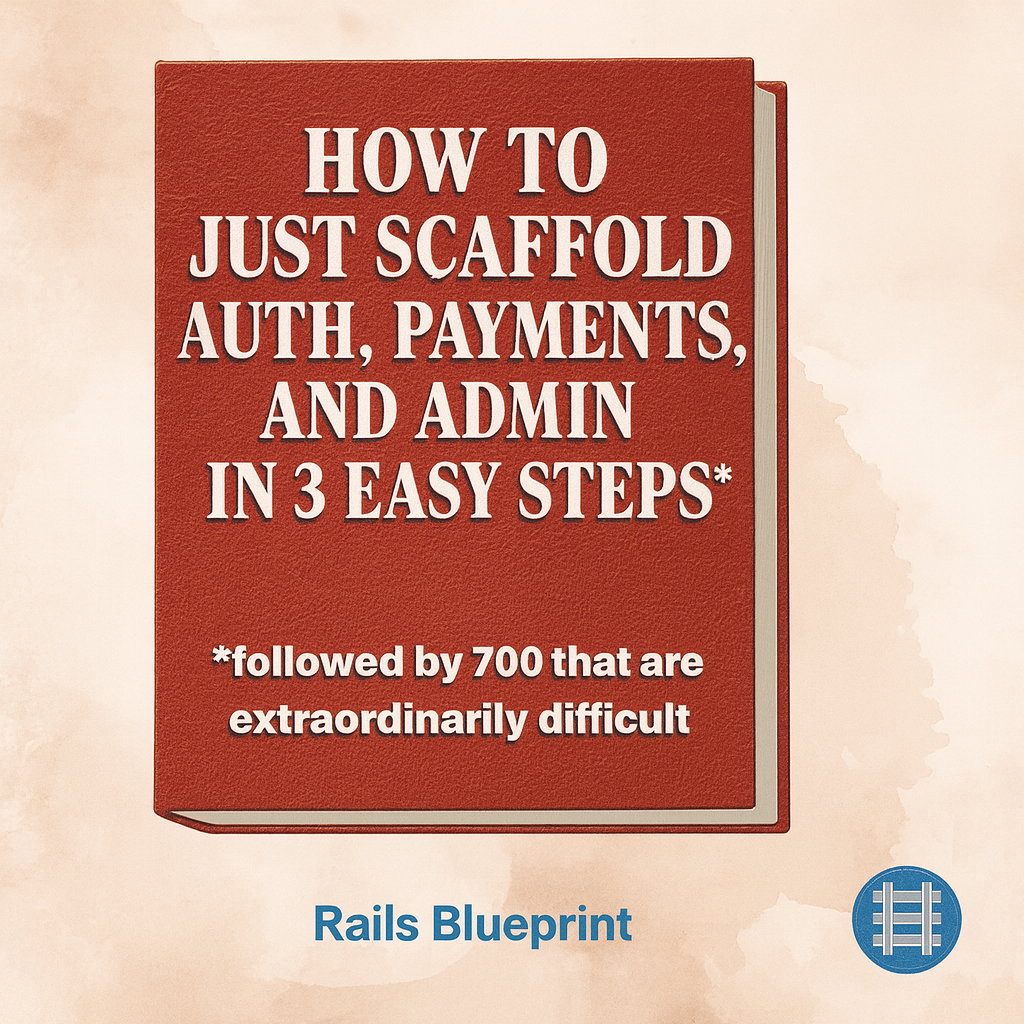 How to just scaffold auth, payments, and admin in 3 easy steps* *followed by 700 that are extraordinarily difficult