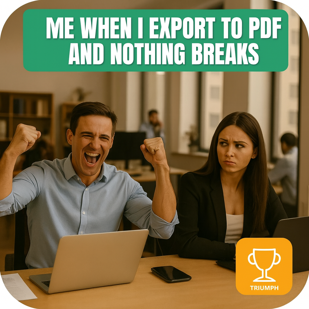 Me when I export to PDF and nothing breaks