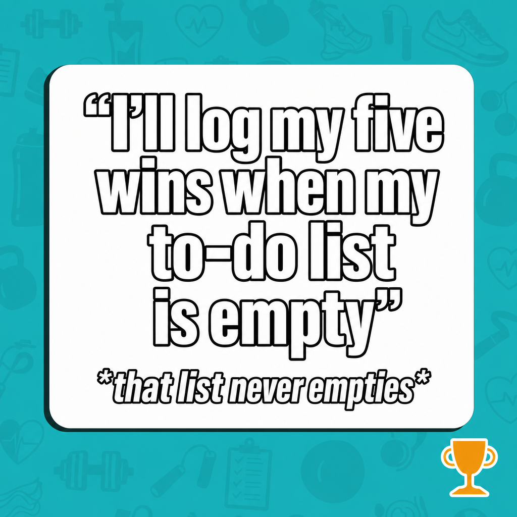 "I'll log my five wins when my to-do list is empty" *that list never empties*