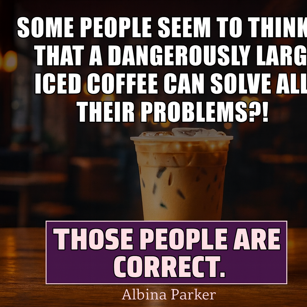 Some people seem to think that a dangerously large iced coffee can solve all their problems?! Those people are correct.