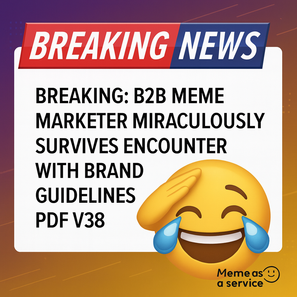 BREAKING: B2B meme marketer miraculously survives encounter with brand guidelines PDF v38