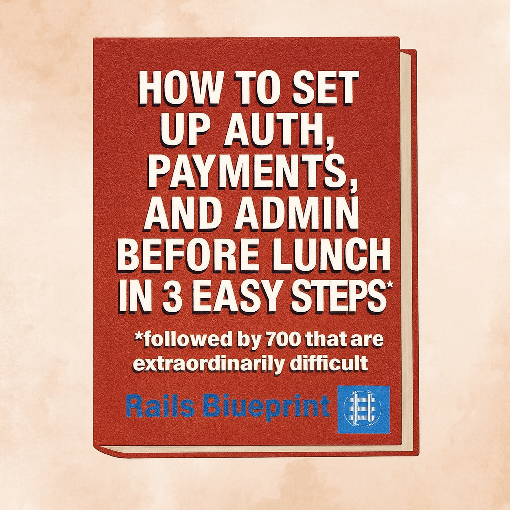 How to set up auth, payments, and admin before lunch in 3 easy steps* *followed by 700 that are extraordinarily difficult
