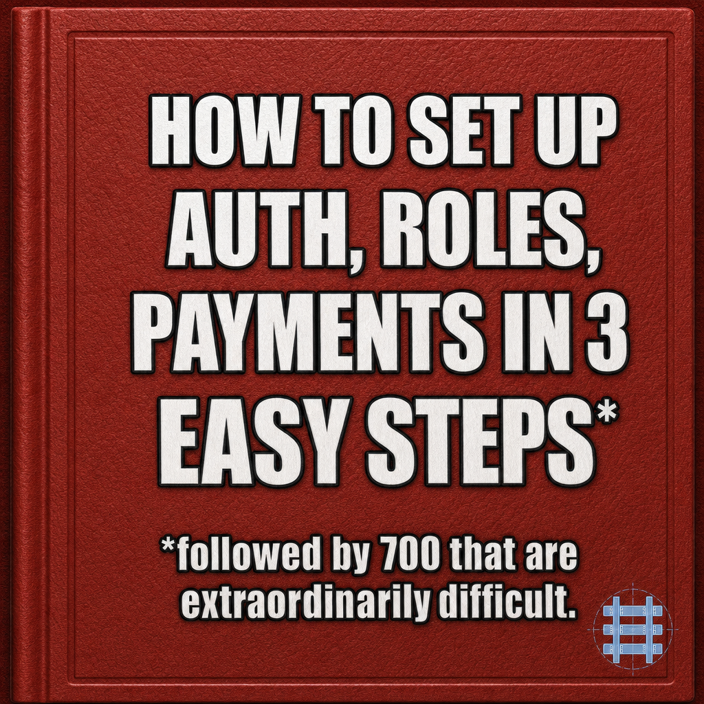 How to set up auth, roles, payments in 3 easy steps* *followed by 700 that are extraordinarily difficult
