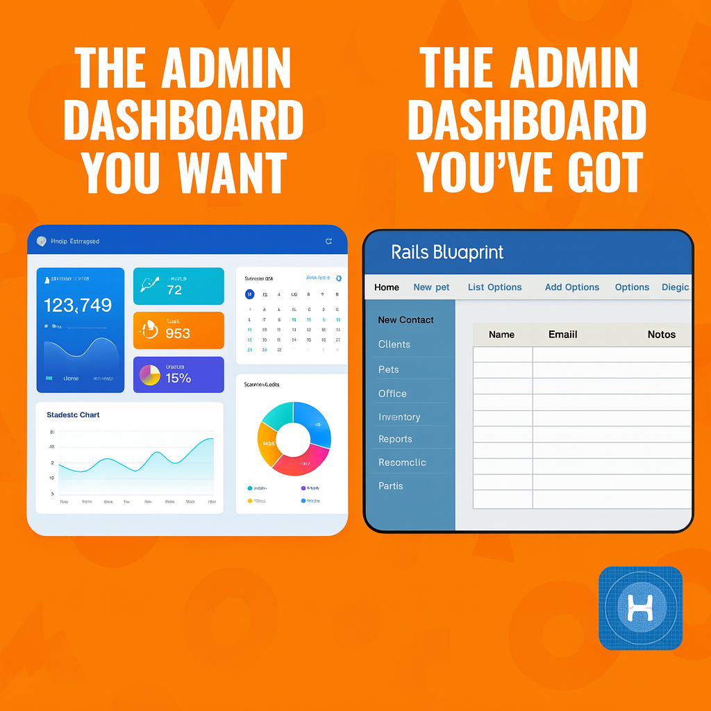 The admin dashboard you want / The admin dashboard you've got