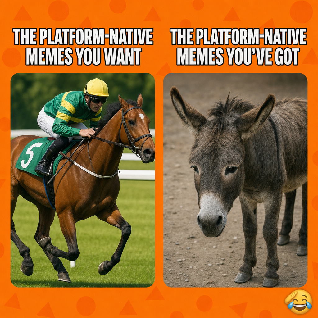 The platform-native memes you want / The platform-native memes you've got