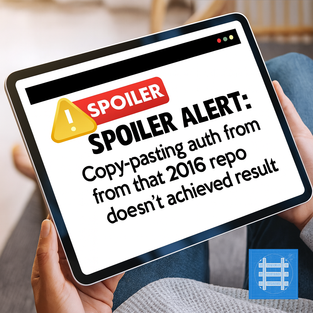 SPOILER ALERT: Copy-pasting auth from that 2016 repo doesn't achieve desired result