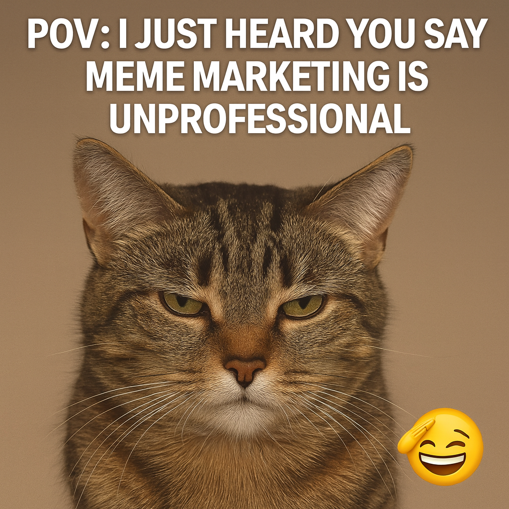 POV: I just heard you say meme marketing is unprofessional